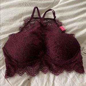 NWT high neck lace push-up bra.sz Small
